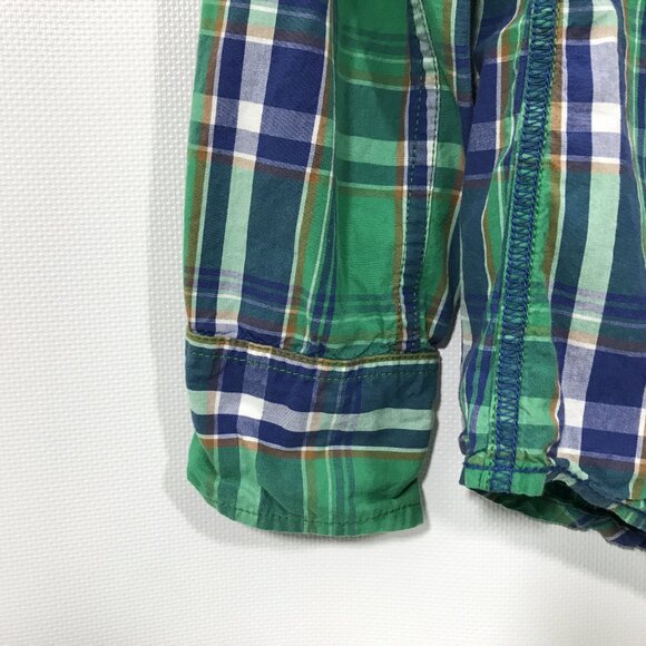 Amongst Others Men's Pearl Snap Long Sleeve Button Down Shirt Green Plaid M - Picture 4 of 10